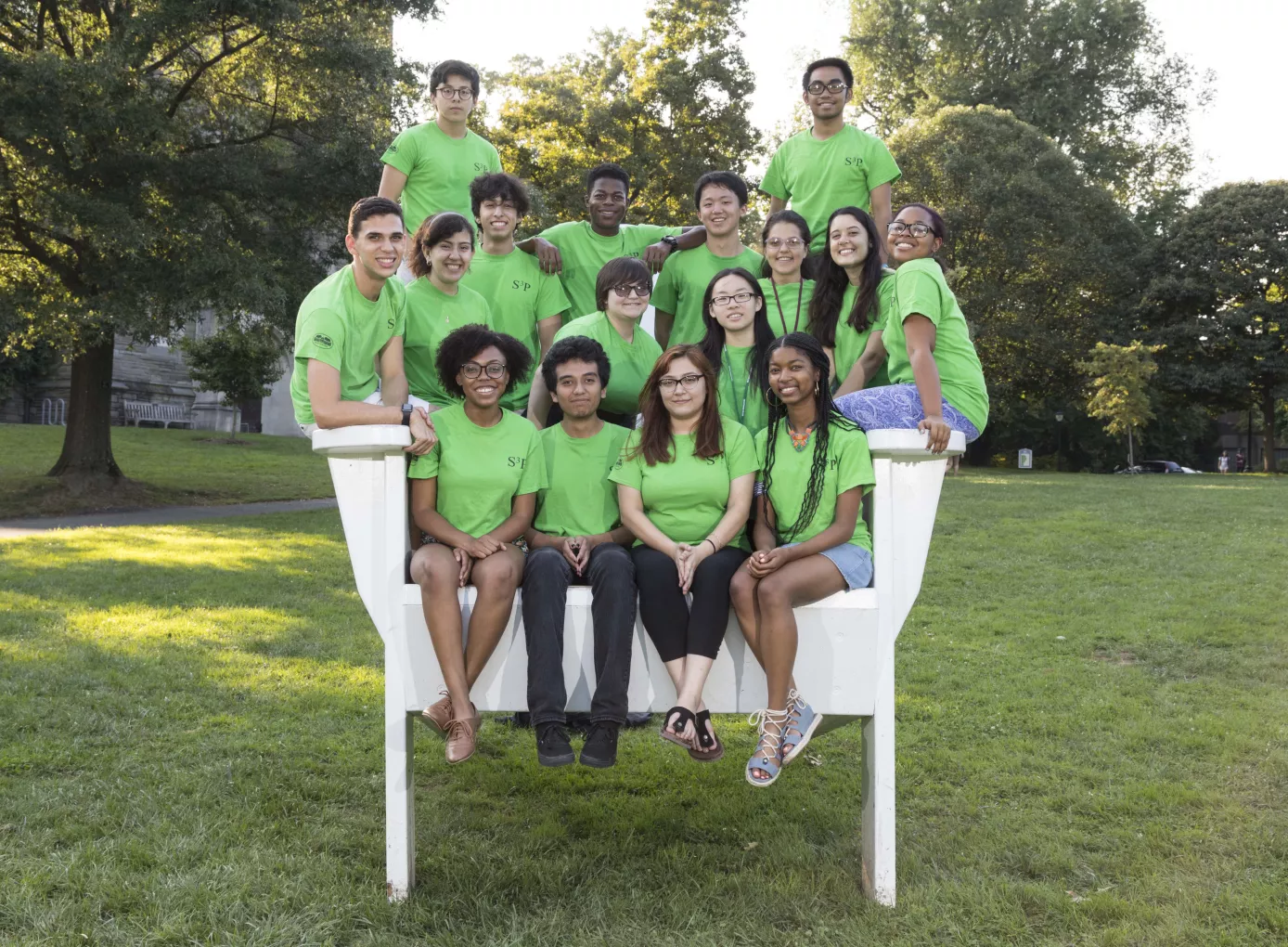 Summer Scholars Students on Parrish Beach in Big Chair