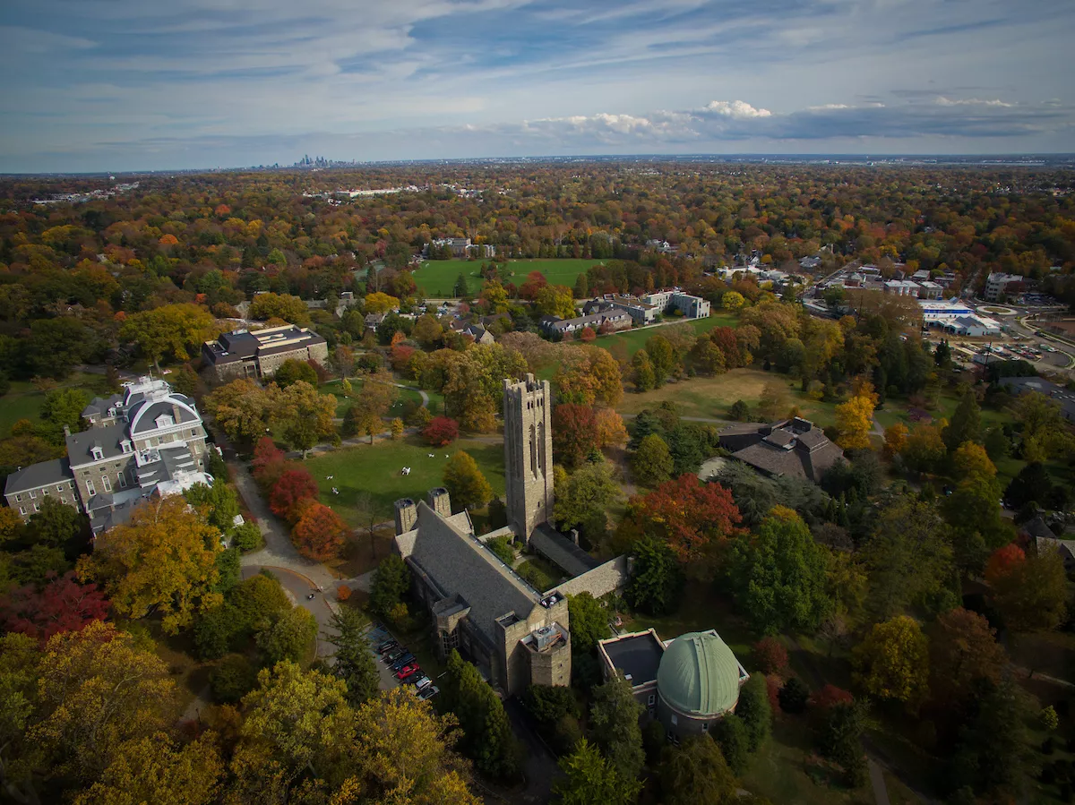 aerial view of swarthmore campus