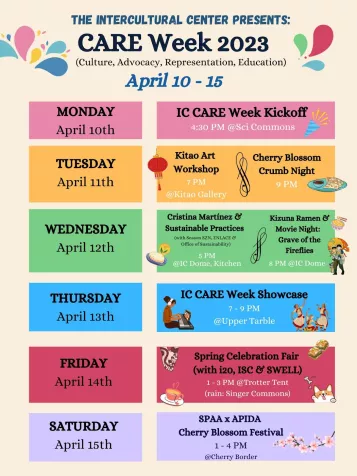 CARE week list of events flyer