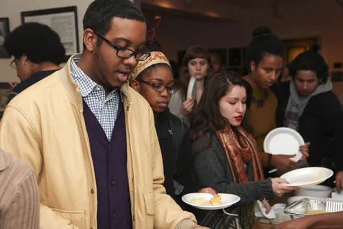 Students at the annual SASS Thanksgiving dinner.