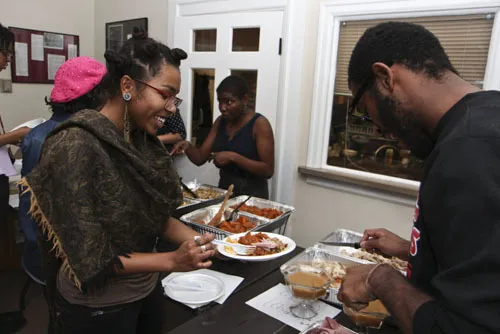 Students at the annual SASS Thanksgiving dinner.