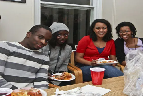 Students at the annual SASS Thanksgiving dinner.