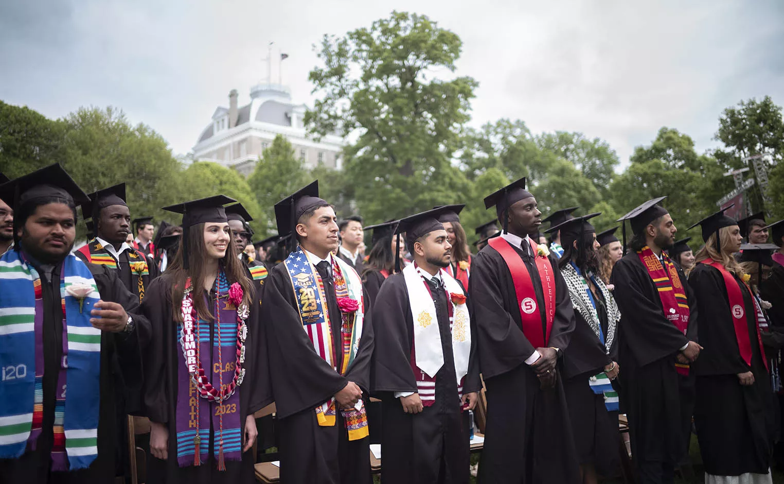 students at commencement